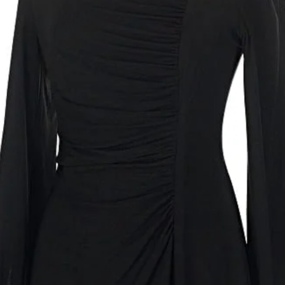 Chaps Black Long Sleeve Ruched Dress - XL - Picture 8 of 13